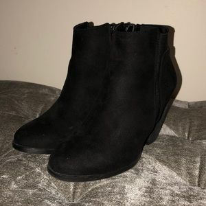 Black suede ankle booties